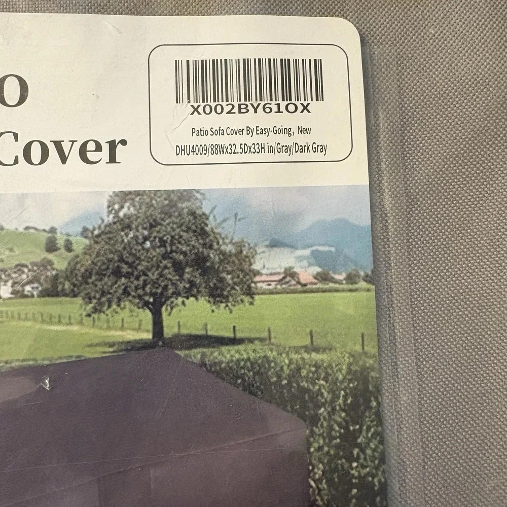 Easy-Going Outdoor Couch Cover, Heavy Duty 88Wx32.5Dx33H, Gray/Dark Gray - Picture 6 of 9